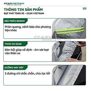 [Vải Dù Oxford] Bạt Phủ Xe Ô Tô 4, 5 Chỗ, 7 Chỗ Cách Nhiệt Che Nắng Mưa - Bạt Trùm Xe Hơi CCAR Cao Cấp - Ccar Vietnam