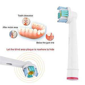 Cho máy Oral B Braun, bộ 4 Đầu Bàn Chải đánh răng điện thay thế MIHOCO EB18-P New   ,  phá tan mảng bám, cho răng trắng sáng