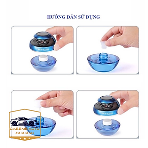 Nước Hoa Ô Tô Cánh Quạt Năng Lượng Mặt Trời ATOM – Khử Mùi, Chống Say Xe, Hương Thiên Nhiên - Hàng Nhập Khẩu