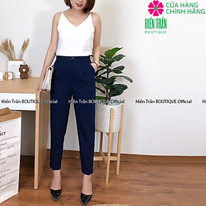 Quần tây nữ Hiền Trần BOUTIQUE lưng cạp cao âu công sở đẹp màu đen đồ đi học form chuẩn tôn dáng