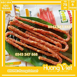 Đặc Sản Sóc Trăng - Lạp Xưởng Ăn Liền Tân Huê Viên Túi 75G, Lạp Xưởng Ăn Ngay Không Cần Chế Biến, Lạp Xưởng Sóc Trăng, Ăn Vặt Sài Gòn