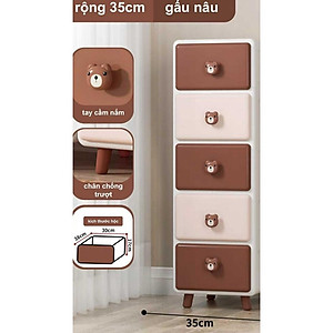 Tủ Đựng Đồ Cho Bé Nhiều Ngăn-Tủ Nhựa Đa Năng Gấu Thỏ 4 Tầng, Đựng Quần Áo Đồ Dùng Trẻ Em