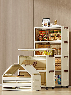 Nubie Tủ Nhựa Gấp Gọn Ngang 58cm, Tủ Đựng Đồ Đa Năng Lắp Ghép, Hộp Đựng Quần Áo, Nhựa PP, Có Bánh Xe