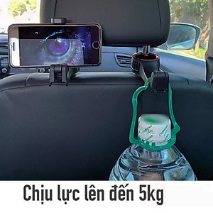 Móc Treo Kiêm Kẹp Đỡ Điện Thoại Đa Năng, Phù Hợp Nhiều Dòng Xe, Giúp Để Các Vật Nặng Gọn Gàng Trên Ô Tô Khi Di Chuyển, Vừa Giữ Chắc Chắn Các Dòng Smartphone, Dễ Dàng Và Tiện Lợi Khi Xem Video, Đọc Nội Dung Không Cần Cầm Lâu, Dễ Sử Dụng, Lắp Đặt Nhanh Chón