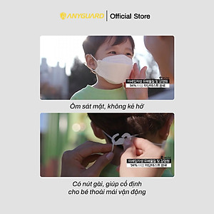 ComBo 10 Chiếc Khẩu Trang Trẻ Em KF94 - Form 3D Cao Cấp Chống Bụi Siêu Mịn 0.4um Anyguard Hàn Quốc Chính Hãng - 4 Lớp - 베이비 마스크 - Face Mask For Kids-ISO 9001:2015, ISO 13485:2016, QCVN 01:2017/BTC