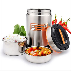 CaMen Hộp Đựng Cơm Inox 304 1400Ml 3 ngăn Chống Tràn Đổ Giữ Nhiệt Trên 6H