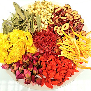 Trà Dưỡng Nhan Saffron Tea 7 Ngày Giúp Giữ Dáng Đẹp Da Giảm Mụn Ngừa Nếp Nhăn Ngủ Ngon