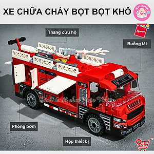 Đồ chơi lắp ráp xếp hình Qman 12022 - Cứu hoả trạm xăng nhiên liệu (275 chi tiết) - Dành cho bé từ 6 tuổi