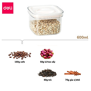 Hộp Nhựa Đựng Thực Phẩm Khô DELI- Hộp Nhựa Đựng Ngũ Cốc Đồ Khô Nắp Kín Chống Ẩm Mốc Nắp Kín Sắp Xếp Nhà Bếp Bảo Quản Thực Phẩm Phân Chia Thực Phẩm Chống Mùi Tủ Lạnh Chống Tràn Chống Rò Rỉ