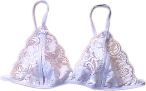 Áo con buộc dây + quần lọt khe sexsy xuyên thấu - Màu trắng