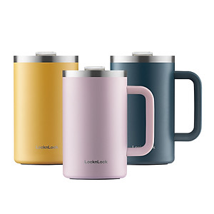 Ca giữ nhiệt Flat Table Mug LocknLock LHC4320 - Dung tích 730ml - Tay cầm thoải mái - Miệng ca rộng - Nắp trong suốt