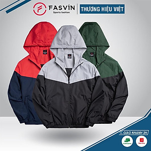 Áo gió thể thao nam Fasvin 2 lớp có mũ chất liệu cao cấp mềm mại co giãn AG22549.HN