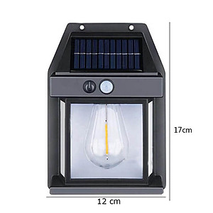 Đèn năng lượng mặt trời cảm biến ánh sáng tự động bật tắt, đèn mặt trời cảm biến hồng ngoại trang trí sân vườn 3 chế độ, ánh sáng vàng-BK888