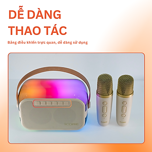 Bộ Loa Karaoke mini Bluetooth iCore ISM69 kèm 02 Micro - Hàng Chính Hãng