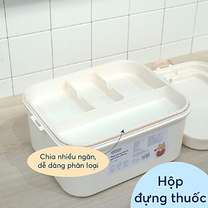 Hộp Đựng Thuốc Gia Đình 2 Tầng Okina , Hộp Y Tế ĐA NĂNG Phân Loại Thuốc Cỡ Lớn Siêu Tiện Dụng - Hàng chính hãng inochi ( Tặng kèm khăn lau pakasa) Giao màu ngẫu nhiên