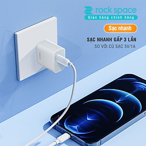 Bộ sạc nhanh PD 20W cho iP Rockspace T18 củ sạc nhanh chống cháy nổ hàng chính hãng-Bảo hành 12 tháng