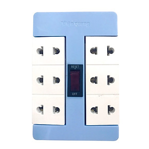 Ổ cắm Xoay 90° Điện Quang ĐQ ESK RT 6GW (6 lỗ, màu xanh lá trắng)