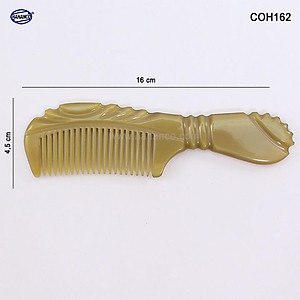 Lược sừng xuất Nhật (Size: M- 16cm) COH162 - Lược chuôi khía họa tiết đẹp - Chăm sóc tóc