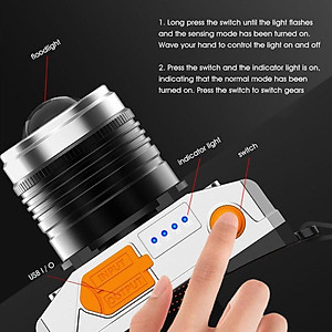 Đèn Pin Đội Đầu 1 Bóng Lớn Chống Nước 3 Chế Độ Siêu Sáng Ánh Sáng Mạnh
