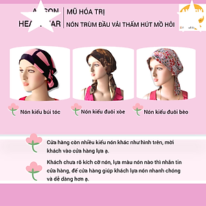 Nón hóa trị vải mềm mát, hút mồ hôi, bệnh nhân ung thư, chemo hat, nón trùm đầu [KIỂU ĐUÔI NGẮN-VÀNG ĐỎ] 