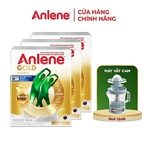 Combo 3 TPBS Anlene Gold hương vani 1.2kg - Tặng máy vắt cam