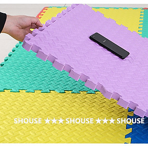 Thảm Xốp Ghép lót sàn cho bé Shouse 30x30cm Korea, vân gỗ gấp gọn xpe