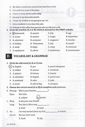 Sách Bài Tập Tiếng Anh Lớp 6