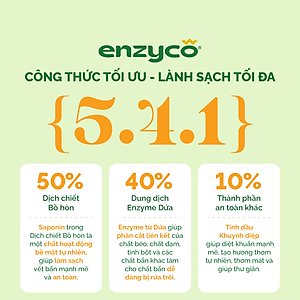 Nước Tẩy Nhà Vệ Sinh Sinh Học ENZYCO 860ml - Chiết Xuất Bồ Hòn Và Enzyme Dứa, Hương Thơm Từ Khuynh Diệp