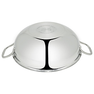 Chảo xào Inox 5 lớp đúc liền khối Kalpen Lager LX32 size 32cm, bảo hành 30 năm