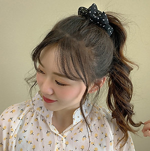 Dây buộc tóc Scrunchies Chiffon chấm bi HD47