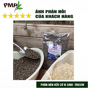 Phân Bón Hữu Cơ Tricow PMP Nuôi Hoa Nuôi Quả Cho Cây Cảnh, Rau Sạch, Hoa Túi 1Kg