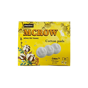 Bông tẩy trang tròn ép viền hộp 80 miếng MCROW 