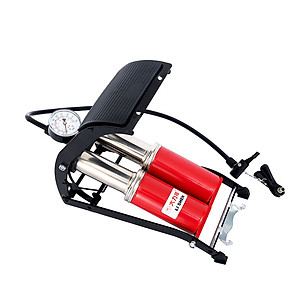 Bơm đạp chân 2 ống cao cấp để bơm xe đạp, xe máy, ô tô, bóng, phao