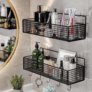 Kệ Lưới Đựng Đồ Nhà Tắm Dán Tường - Kệ Nhà Tắm- Kệ Để Bồn Cầu - Tiện Lợi Dùng Cho Mọi Vị Trí - Kèm 2 Miếng Dán Siêu Dính
