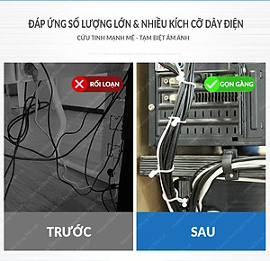 COMBO 2 Kẹp Dây Điện Dán Tường Bản Lớn Có Chốt Nẹp Cố Định Dây Cáp Điện Keo 3M Siêu Dính Tiện Lợi