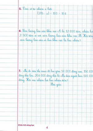 Vở Ô Li Bài Tập Toán Lớp 4 - Quyển 2 (Biên Soạn Theo Chương Trình SGK Chân Trời Sáng Tạo)