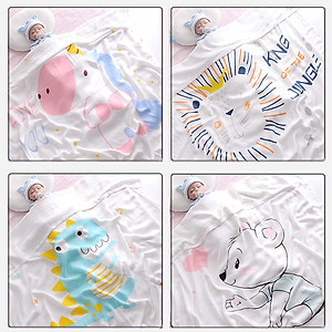 Chăn mền đũi cho bé từ sơ sinh đến tiểu học chất liệu sợi tre thiên nhiên và sợi Cotton, loại siêu mềm mịn, KT: 110x110cm, Bamboo Home - hàng chính hãng BBH01