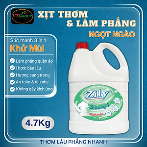 Xịt Thơm & Làm Phẳng Quần Áo Zily 4.7 Kg - Tặng 1 Chai Nước Rửa Chén Zily 750 gr