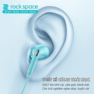 Tai nghe có dây nhét tai Rockspace ES07 chuẩn cắm 3.5 có mic chơi game nghe nhạc - Hàng chính hãng bảo hành 1 năm