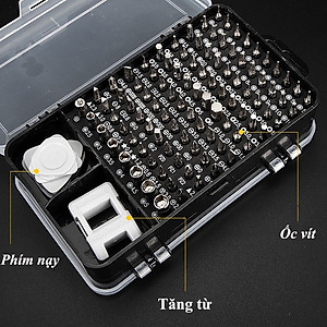 Bộ Tua Vít Đa Năng 115 Chi Tiết, Đầu Vít Bằng Thép Hợp Kim HRC60, Có Từ Tính - Chuyên Sửa Điện Thoại, Laptop, Các Thiết Bị Điện Tử - Hàng Chính Hãng