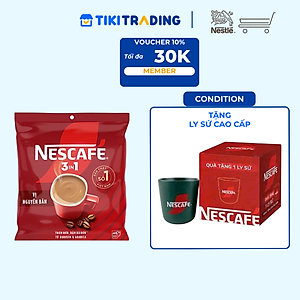 [Tặng ly sứ cao cấp] Cà phê Hòa tan NESCAFÉ VỊ NGUYÊN BẢN 46 gói Đậm Thơm Hoàn Hảo