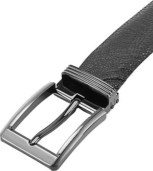 Thắt Lưng Nam Da Đà Điểu Bản Lớn Trơn Đầu Kim Huy Hoàng HT4429 - Đen