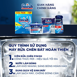 Viên Rửa Chén Bát Hương Chanh Finish Powerball Power Essential Lemon Sparkle - Túi 100 viên siêu tiết kiệm
