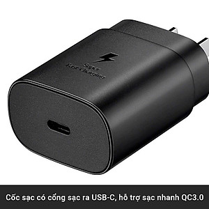 Bộ dây & củ sạc nhanh Samsung 45W Type-C cho Galaxy Note10 Plus, S20 Ultra và các dòng điện thoại khác – Hàng Chính hãng