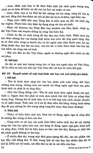 Sách 199 Dàn Bài Và Bài Văn Hay Lớp 10 (Tái Bản)