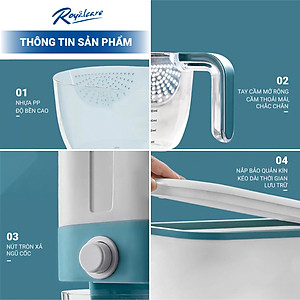 Thùng đựng gạo thông minh Royal Care 6068 - thùng đựng ngũ cốc, chống côn trùng, ẩm mốc