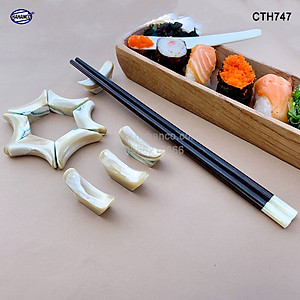 Combo 10 chiếc Gác đũa Thần Tài bằng ốc biển liền khối nhập khẩu từ New Zealand và Úc (CTH747) Nổi ánh xà cừ rất đẹp - mang lại bữa cơm ngon và tài lộc cho gia chủ 