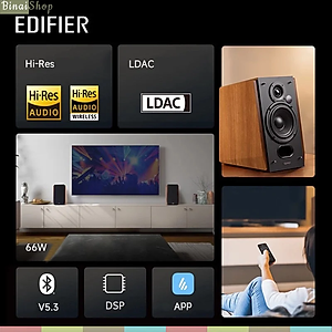 Edifier R1700BT+ ( R1700BT Plus) - Loa Bookself Kiểm Âm, Bluetooth 5.3, Hi-Res Audio, Công Suất 66W - Hàng Chính Hãng
