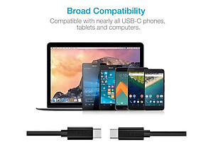 Dây cáp sạc nhanh Type-C dài 100cm hiệu CHOETECH CC002 Type C to Type C PD cho Smartphone / Tablet / Macbook / Laptop Type C (3A, công suất 60W, truyền data tốc độ cao) - Hàng chính hãng