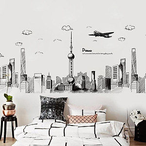 Decal dán tường kết hợp Bầu trời đêm Dubai XH5206+xc9001+xc9002 [ Size Lớn ] 